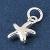 925 Sterling Silver Starfish Charms with Jump Rings STER-R013-01S-2