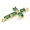Brass Pave Cubic Zirconia Connector Charms KK-M101-03A-G01-2