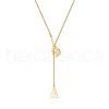 304 Stainless Steel Badminton Pendant Lariat Long Necklaces for Women FS-WG3DA04-01-2
