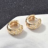 Brass Clear Cubic Zirconia Rhombus Hoop Earrings EJEW-D320-04G-3