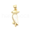 Brass Micro Pave Clear Cubic Zirconia Pendants KK-A221-15A-G-1