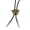 Flat Round with Ox-head Laria Necklace for Men Women NJEW-WH0011-11AB-2