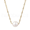Natural Cultured Freshwater Pearl Potato Pendant 304 Stainless Steel Singapore Chains Necklaces NJEW-JN05273-01-2