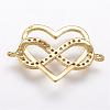 Brass Micro Pave Cubic Zirconia Links ZIRC-G095-43G-2