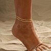 Brass Double Layer Dapped Chain Anklets for Women FS-WGB1635-01-3