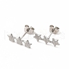 Non-Tarnish 304 Stainless Steel Star Stud Earrings for Women EJEW-C004-03P-1