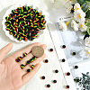 SOFPLATE 200Pcs Ghana Jamaica Reggae Stripe Resin Beads RESI-SP0001-05-3