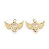 Brass Micro Pave Cubic Zirconia Pendants ZIRC-T016-03G-1