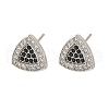 Brass Micro Pave Cubic Zirconia Stud Earrings for Women EJEW-G428-11P-03-4