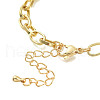 Brass Micro Pave Clear Cubic Zirconia Link Chain Bracelets BJEW-M202-02G-4