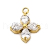 304 Stainless Steel Micro Pave Cubic Zirconia Pendants STAS-U042-06G-05-1