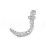 Rack Plating Brass Micro Pave Clear Cubic Zirconia Pendants KK-A224-03D-P-1