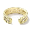 Brass Micro Pave Cubic Zirconia Cuff Rings RJEW-G310-13G-3