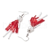Handmade Glass Seed Beads Dangle Earrings EJEW-MZ00447-02-4