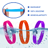 CREATCABIN 13Pcs 13 Colors Word Silicone Cord Bracelet Wristband BJEW-CN0001-02-5