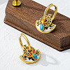 Ethnic Style Half Round Brass Enamel Hoop Earrings FS-WGDD89B-01-2