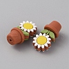 Sunflower Flowerpot Food Grade Eco-Friendly Silicone Beads SIL-TAC0002-20E-2