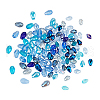   4Bags 2 Styles Transparent Glass Beads  Segmented Multi-color Beads GLAA-PH0003-25B-7