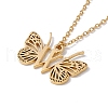 Initial Letter with Butterfly Pendant Necklace NJEW-C026-01G-W-1