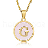 Natural Shell Initial Letter Pendant Necklace LE4192-9-1