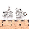 Brass Micro Pave Cubic Zirconia Charms KK-N257-68P-3