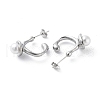 304 Stainless Steel Stud Earrings EJEW-D095-11P-2