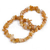 Unisex Chip Natural Topaz Jade Beaded Stretch Bracelets BJEW-S143-30-1