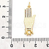 Brass Micro Pave Clear Cubic Zirconia Pendants KK-N268-35G-3