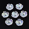 5-Petal Electroplate Acrylic Bead Caps PACR-T014-05-1