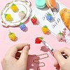 5Pcs Copper Wired Glass Seed Beaded Strawberry Pendants PALLOY-CJ00087-5