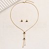Stainless Steel Shell Heart Flower Fan Tassel Jewelry Set for Women XK7928-3-1