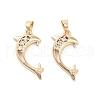Brass Micro Pave Clear Cubic Zirconia Pendants Bails KK-B133-04G-01-1