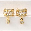 Brass Micro Pave Clear Cubic Zirconia Cuff Earrings EJEW-K309-09G-2