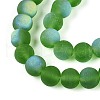 Frosted Transparent Glass Beads Strands GLAA-T032-T8mm-MBB07-3