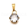 304 Stainless Steel Pave Cubic Zirconia Pendants STAS-B086-12G-01-1