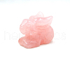 Natural Rose Quartz Rabbit Figurine Display Decorations G-PW0007-024B-1