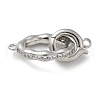 Rack Plating Brass Micro Pave Clear Cubic Zirconia Fold Over Clasps KK-K392-35P-1