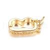 Brass Micro Pave Cubic Zirconia Twister Clasps ZIRC-P062-07G-1