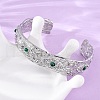 304 Stainless Steel Rhinestone Cuff Bangles for Women BJEW-R026-01P-3