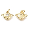 Brass Micro Pave Clear Cubic Zirconia Charms KK-M206-48G-2