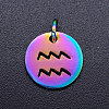 Rainbow Color Ion Plating(IP) 201 Stainless Steel Charms STAS-Q201-JN166-11-1