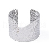 Non-Tarnish 304 Stainless Steel Textured Wide Open Cuff Bangles for Women BJEW-S155-05P-2