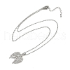 Brass Micro Pave Clear Cubic Zirconia Pendant Necklaces NJEW-Z088-02P-2