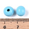 Spray Painted Round Natural Schima Wood Beads WOOD-A018-8mm-09-3