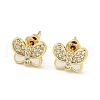 Butterfly Real 18K Gold Plated Brass Stud Earrings EJEW-L269-094G-02-1