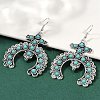 Alloy Synthetic Turquoise Dangle Earrings for Women EJEW-U053-10AS-02-2