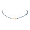 Summer Beach Dyed Natural Fire Crackle Agate Round Beaded Necklaces NJEW-JN05262-02-3