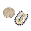 Bohemia Style Glass Seed Beaded Oval Pendants PALLOY-MZ00559-2