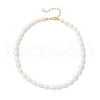 Natural Cultured Freshwater Pearl Rice Beaded Necklaces for Women NJEW-JN05337-01-2