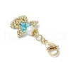 Angel Glass Pearl & Glass Seed Beaded Pendant Decorations HJEW-MZ00210-02-4